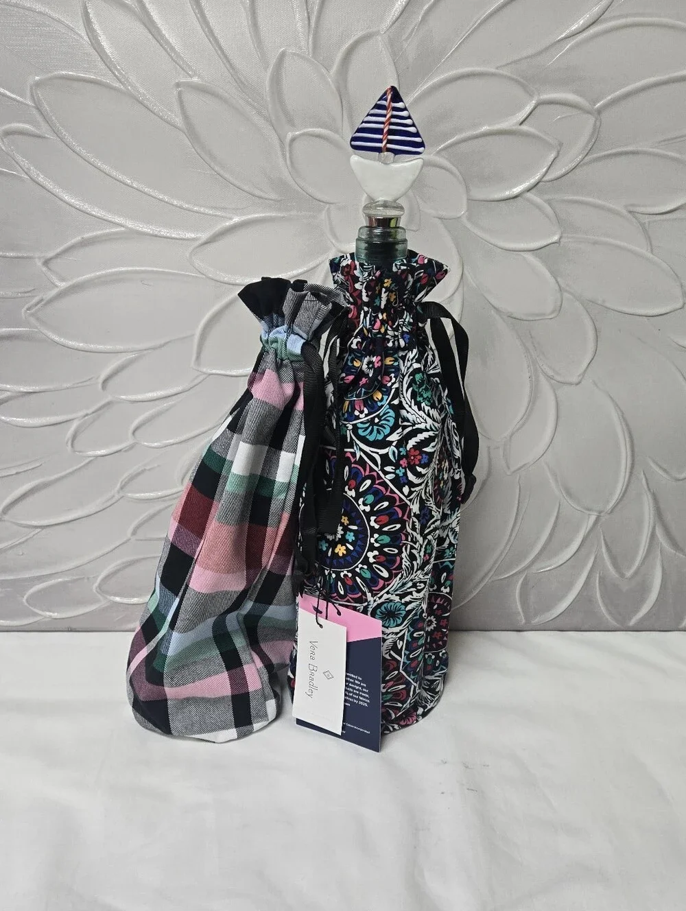 Vera Bradley Bottle Gift Bag Set Of 2 Stained Glass Medallion